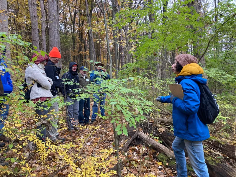 Summer Roberts leading a forestry walk