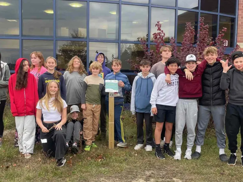 Mill Creek Middle School students at their SCHG garden