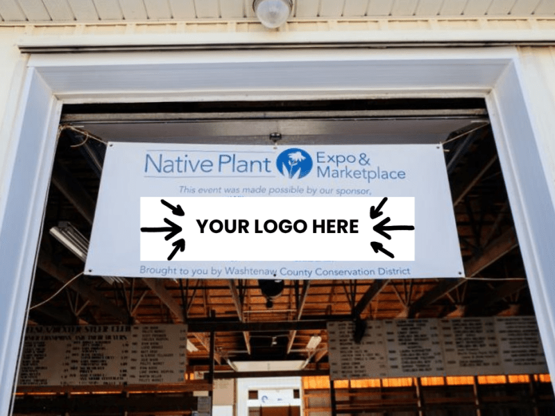banner with mockup logo