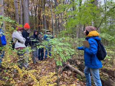 Summer Roberts leading a forestry walk