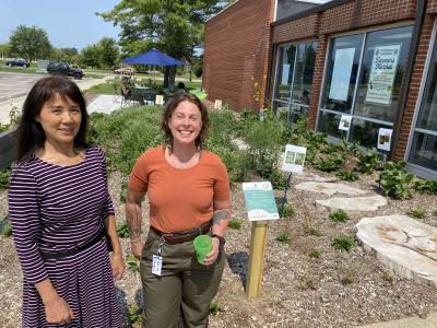 Grant awardees with garden at Pittsfield Township 