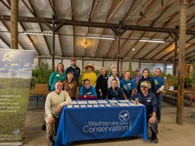 staff and volunteers at the tree sale