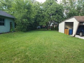 Stage one of community member's rain garden transformation