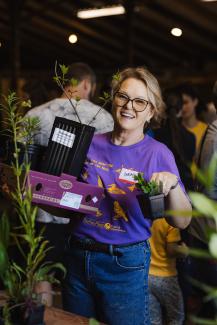 happy volunteer