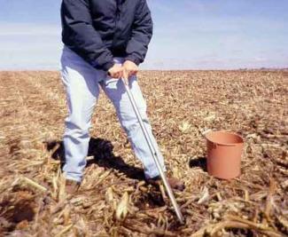 Agricultural Soil Testing with soil probe