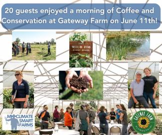 Collage of 20 guests and WCCD staff at Gateway Farm in greenhouse