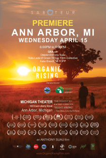 flier for organic rising film screening