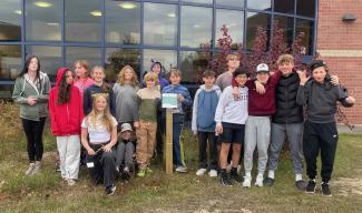 Mill Creek Middle School students at their SCHG garden
