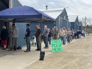 Spring Tree Sale - line of customers