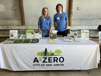 A2Zero - City of Ann Arbor tabling at the distribution