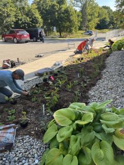 Lyndon Township volunteers in the garden
