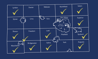 Map of where Washtenaw Conservation Collective has presented