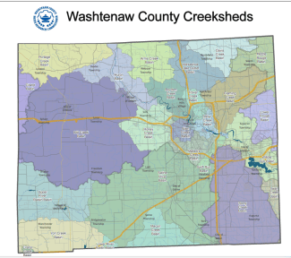 a map of creeksheds of washtenaw