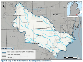 A map of the ottawa-stony north watershed with jurisdiction lines