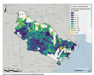 map of unsewered properties in OSN
