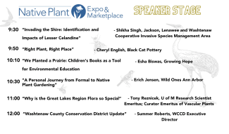 Speaker stage schedule for the 2026 Native Plant Expo