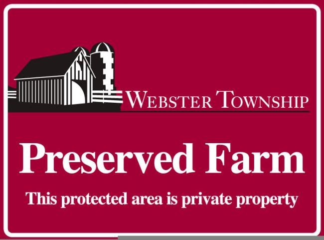 Webster Township - Preserved Farm sign
