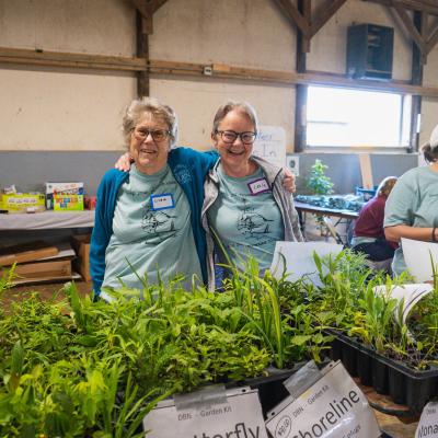 Volunteers at the Spring Native Plant Sale distribution